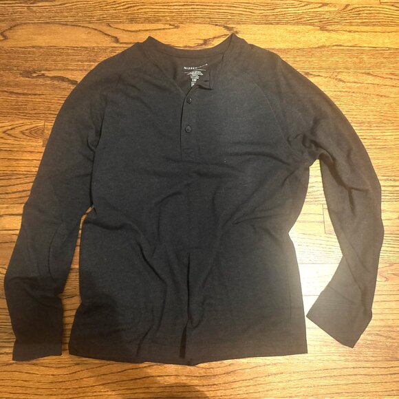 Mizzen+Main Other - Mizzen Main Shirt Mens Small Black Henley Pullover Long Sleeve Stretch Roll Up